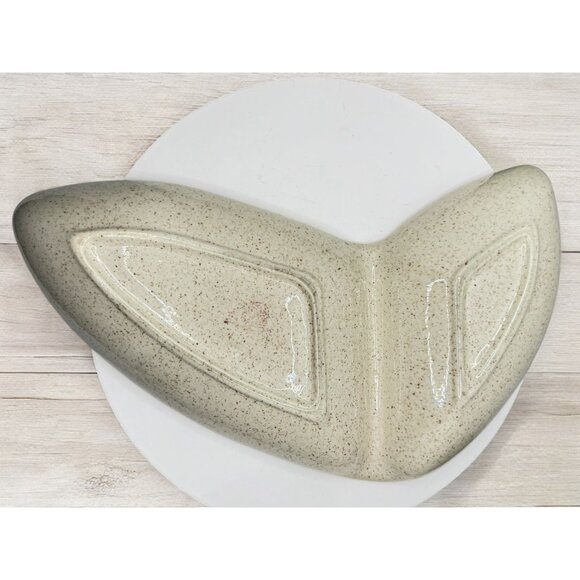 Vintage Red Wing Pottery Divided Ceramic Veggie Bowl Dish Quail Bird Bob White H - Picture 4 of 8